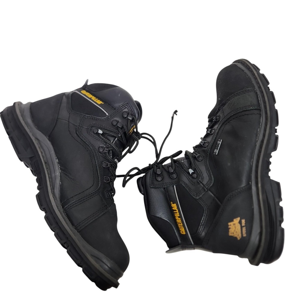 CATERPILLAR Manifold Boots Mens 13 Black Steel Toe Waterproof Slip Resistant